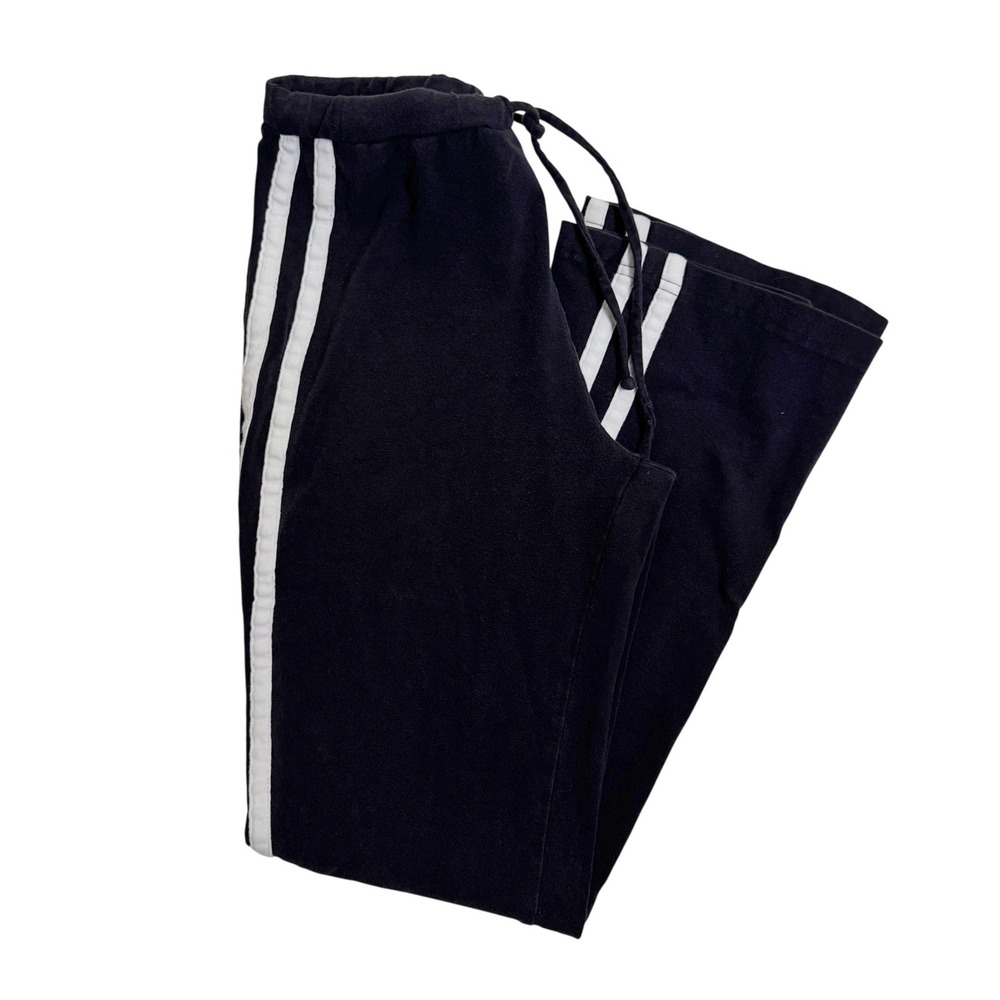 Y2K Xhilaration Flare Yoga Pants Medium VTG Black Striped Drawstring Athletic